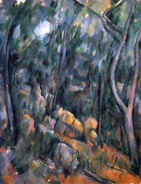 Bosque cerca de las cuevas rocosas sobre el Chateau Noir Paul Cezanne Pinturas al óleo